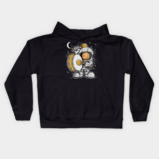 Astronaut Drummer Bitcoin BTC Coin To The Moon Crypto Token Cryptocurrency Blockchain Wallet Birthday Gift For Men Women Kids Kids Hoodie